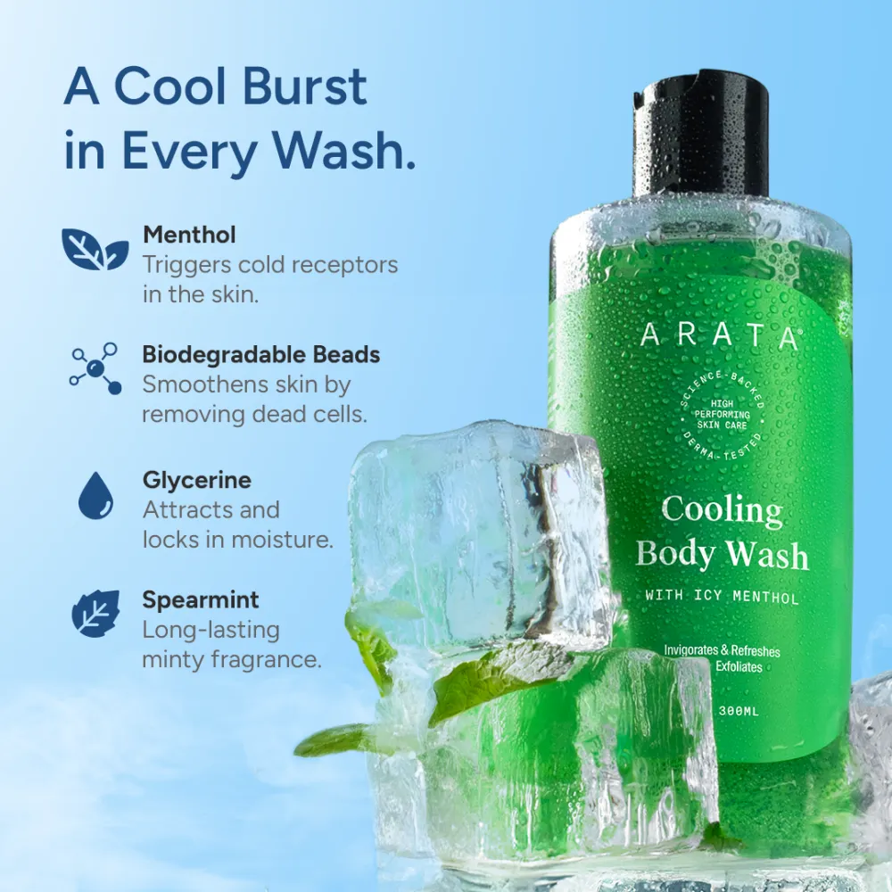 Cooling Body Wash With Menthol | Refreshes Skin | Gently Exfoliates and Smoothens Skin | 300 ML (BYOB) - Image 4