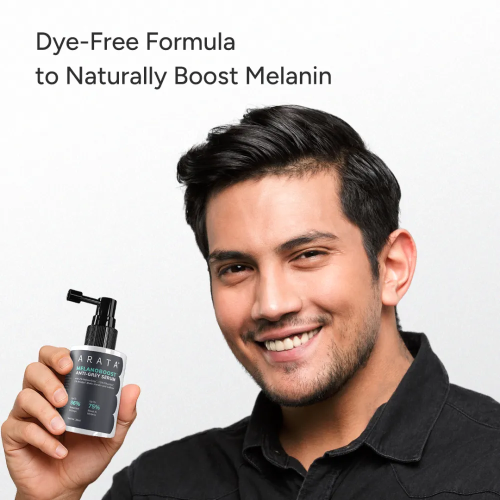 MelanoBoost Anti-Grey Hair & Beard Serum with MelanoGray, Silverfree, Arcolys® & Vegan Keratin - 30ml (Pack of 3) - Image 7
