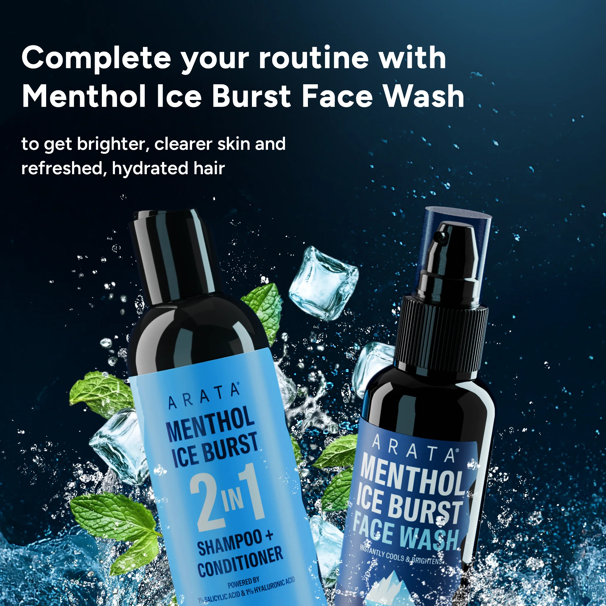 Menthol Ice Burst 2-in-1 Shampoo + Conditioner | Removes Scalp Buildup and Deeply Hydrates Strands | With 1% Salicylic Acid (Pack of 2) - Image 6